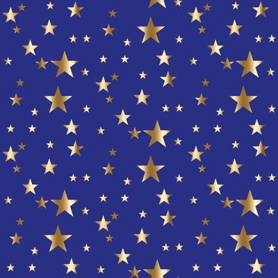 Gold Stars On Blue Fabric, Wallpaper and Home Decor